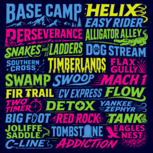 Womens Trail Names Front Hoodie Design