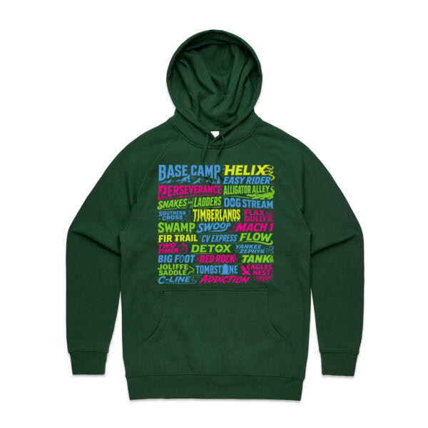 Mens Trail Names Front Hoodie Thumbnail